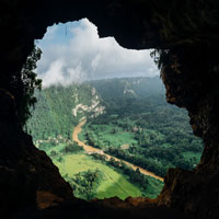 I did a tour of the cave today and the view of the landscape below was breathtaking.